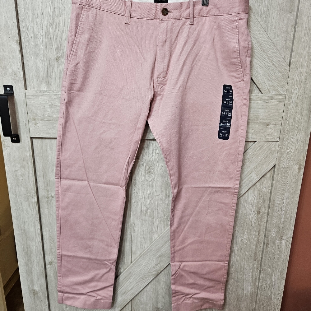 J.Crew Flex Slim Fit Chino Pants in Rose Pink Size 34x30